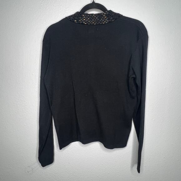 Pendleton Vintage Classic Black Cardigan Wool Blend Beaded Button Up Women Sz S - Picture 5 of 5